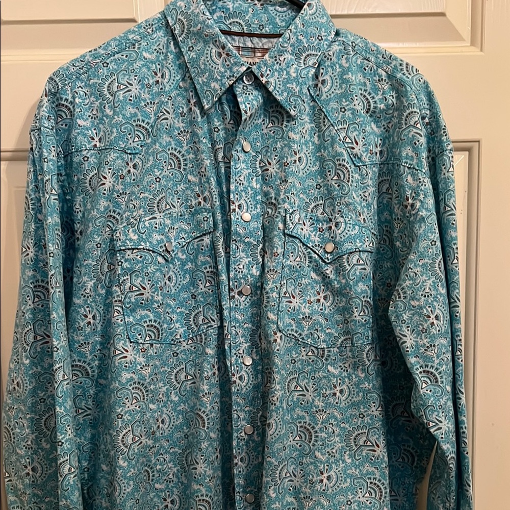 Men's Blue Paisley Shirt
